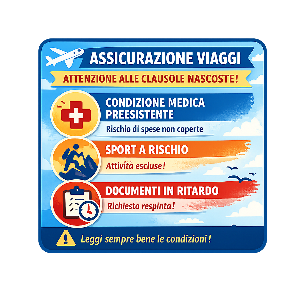 Assicurazione Viaggi: 3 clausole “nascoste” che potrebbero annullare il tuo rimborso